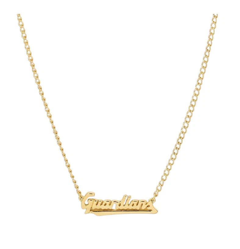 Bijoux Sport by Luv Aj MLB Gold Plated Nameplate Necklace Cleveland Guardians - Image 1 of 1