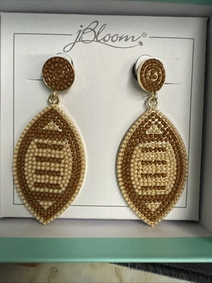 Pendientes colgantes jBloom elegantes de moda joyería dorada balón de fútbol deportes Foto 1 de 4