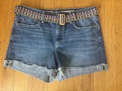 Pilcro And The Letterpress Size 28 Slim Boyfriend Shorts Denim Belted - Image 1 of 4