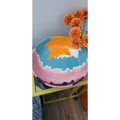 Cerámica Elnaz para Anthropologie GRANDE Alma de Colores servir/consola/frutero Foto 1 de 4