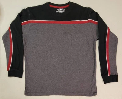 Pullover Arizona Jean Co manga larga juvenil LG gris/negro rojo acento a rayas  Foto 1 de 4