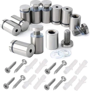 12 Pieces 3/4 X 1.2 Inch Sign Holders Standoff Screws Wall Mount Hardware Adver - Picture 1 of 12
