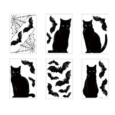 Halloween Decoration  Net Bat Window Stickers Glass Window Applique3392 - Image 1 of 4