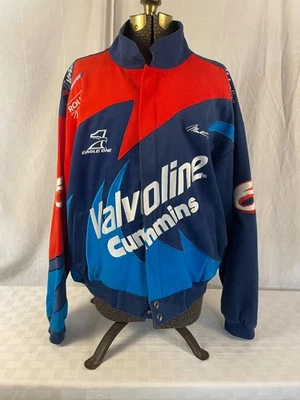 Vintage Valvoline Cummins NASCAR Racing Jacket Mark Martin #6 XL Blue Red Embroi - Image 1 of 4