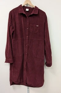 Ladies TRESPASS Burgundy 100% Cotton Corduroy Short Dress Size 16 - CG G38 - Picture 1 of 5