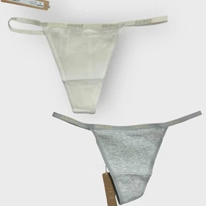 SKIMS Underwear Bundle String Thong I Medium Gray Marble Cotton Minimal Gifting - Picture 1 of 12