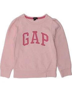GAP Girls Graphic Sweatshirt Jumper 3-4 Years Pink Cotton BD74 - Picture 1 of 5