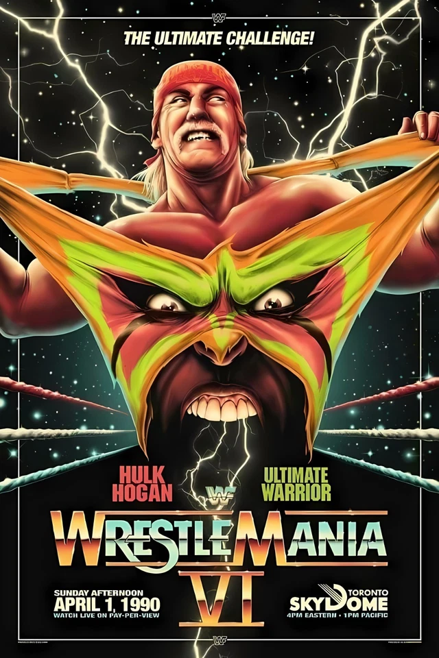 11.69x15.64 Hulk Hogan WWE Poster WrestleMania 1990 - Image 1 of 1