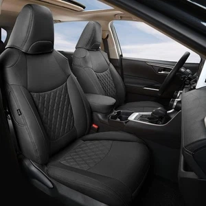 Pu Leather Car Seat Covers Full Set Custom Fit for Toyota RAV4 LE/Hybrid Limi... - Picture 1 of 9
