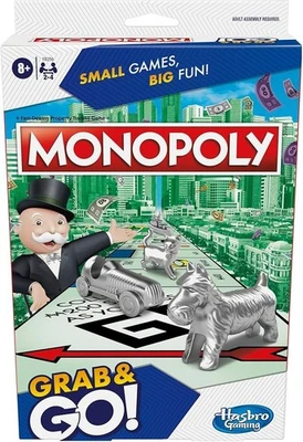 Hasbro Gaming Monopoly Grab and Go, Portable Strategy Board Game for 8+ Year Old - Image 1 of 4