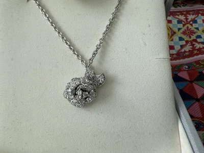 Collar Christian Dior Diamante Oro Blanco 18ct Pequeño Rosa Bagatelle Foto 1 de 4