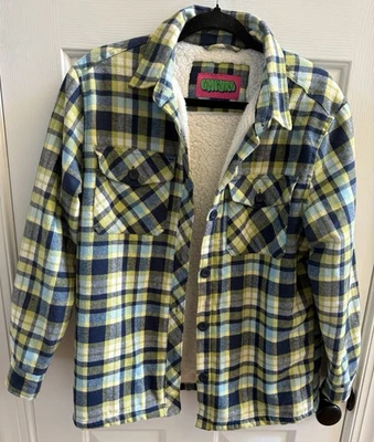 Empyre фланель Cayden синий и зеленый шерпа с подкладкой куртка размер маленький - Изображение 1 из 4