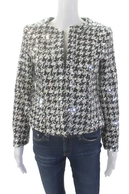 Blazer corto Insight para mujer pata de gallo lentejuelas gancho y ojo blanco talla 2 Foto 1 de 4