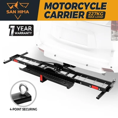 San Hima Motorcycle Carrier Motorbike Rack 2 Arms Dirt Bike Ramp 2" Towbar Steel - image 1 of 4