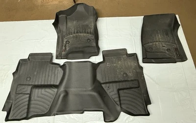 Silverado DBL CAB WeatherTech FloorLiner 1st & 2nd Row BLACK Front Mats 15-19 Foto 1 de 4