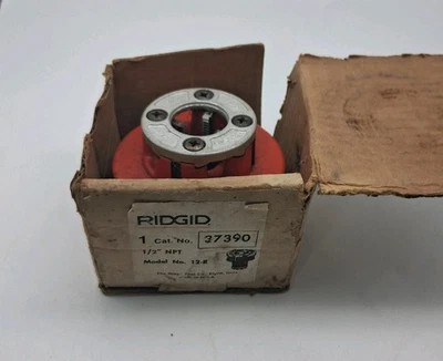 Troquel Ridgid #37390 para roscadora de tubería de 1/2" NPT 12R 12-R óxido superficial EE. UU. Foto 1 de 4