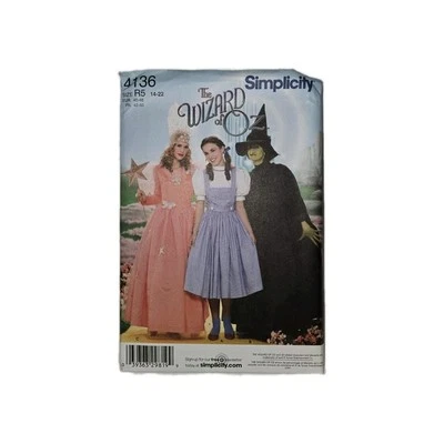 4136 Simplicity Pattern Misses Halloween Costume Wizard Oz Dress Witch Dorothy - Image 1 of 2