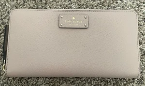 Kate Spade Women’s Zip Around Wallet Pale Blush Pink Gold Hardware Pre-Owned - Picture 1 of 6