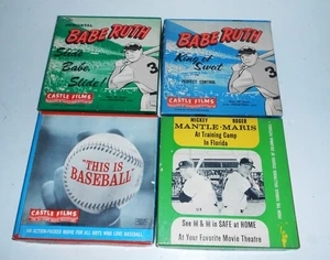 BASEBALL LOT OF 4 8MM HOME MOVIES REEL TO REEL BABE RUTH MANTLE MARIS 1960'S - Picture 1 of 3