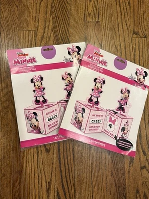 NUEVO CON ETIQUETAS Disney Minnie Mouse Mesa Personalizable Decoraciones Fiesta -2 Paquetes de 2 Foto 1 de 4