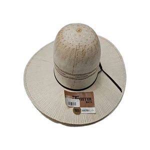 Sombrero de Vaquero Twister Juvenil Para Hombre Blanco Marfil Bangora Paja Grande Personalizado - Imagen 1 de 9