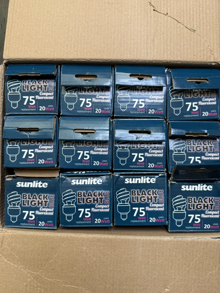 3 Pack UV Black Light Bulb Compact Fluorescent CFL Party Blacklite 20W E26 - Image 1 of 3