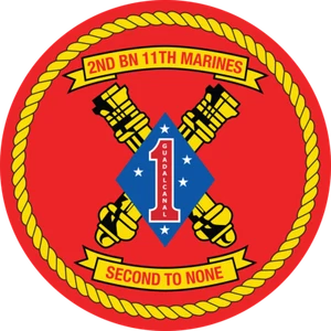 USMC 2nd Battalion 11th Marine Insignia Patch vinyl decal for car, truck, - Picture 1 of 1