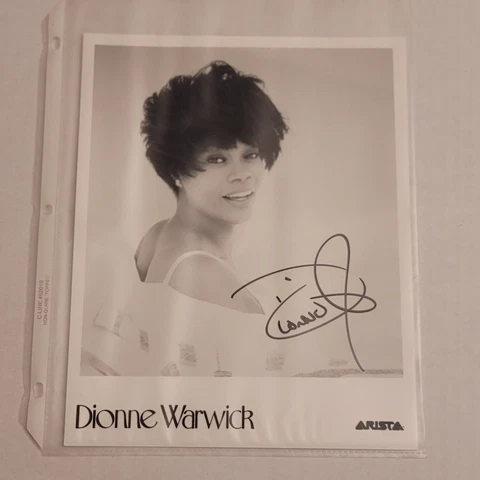 Dionne Warwick Autographed Hand Signed 8" x 10" Photograph Black & White Arista Cover