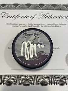 JJ Janis Moser Autographed Signed Tampa Bay Lightning Hockey Puck COA Case - Imagen 1 de 2