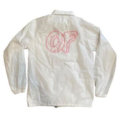Odd Future Rain Jacket Wind Breaker Donut Jacket Size Small White Pink OFWGKTA - Image 1 of 4