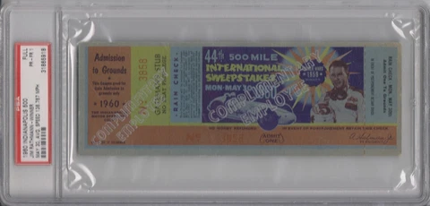 1960 INDIANAPOLIS 500 Mile Auto Race Full Unused Indy 500 TICKET PSA Cover