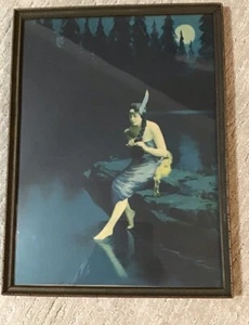 Vintage Original Indian Maiden Art Print - Picture 1 of 3