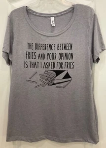 Next Level Ideal T Womens Graphic T-Shirt Size XXL Gray Short Sleeve New 187 - Picture 1 of 6