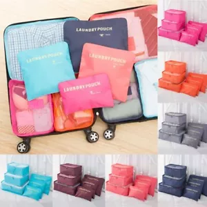 6Pcs Set Travel Storage Bag for Clothes Luggage Packing Cube Organizer Suitcase - Picture 1 of 19