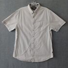 Graham & Co Shirt Mens Large White Polka Dot Short Sleeve Button Slim Fit Shirt