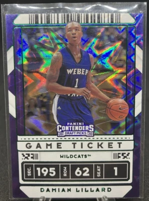 Selecciones del draft Panini Contenders 2020-21 - Damian Lillard #40 boleto de juego verde... Foto 1 de 2