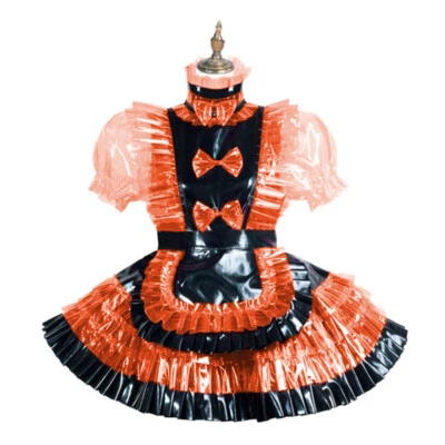 Sexy Niña Francesa Maid Sissy Bloqueable PVC Vestido Juegos con disfraces Disfraces Hechos a Medida Foto 1 de 4
