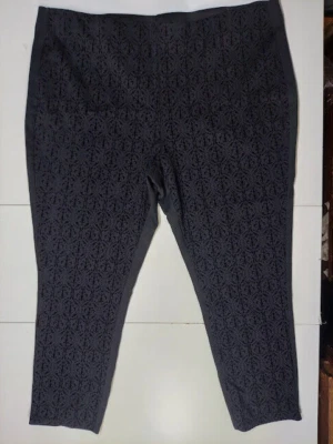Lane Bryant Womens Plus Size 28 Dark Gray Dress Pants Printed Velvet Fabric - Image 1 of 4