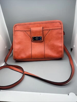 Target Merona Faux Orange Leather Shoulder Bag Women - Image 1 of 4