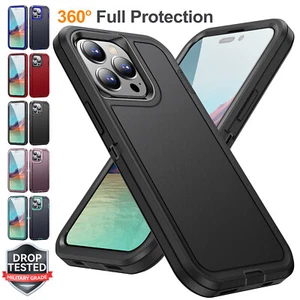 For iPhone 15 14 13 12 11 Pro Max XS X 87 SE Shockproof Defender Case Heavy Duty - Picture 1 of 26