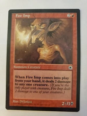 MTG Magic The Gathering Card Fire Imp Summon Creature Red Portal 1997 - Image 1 of 2