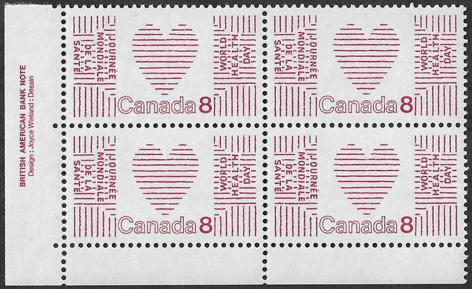 Canada  #560 LLpb   "WORLD HEALTH DAY"   Brand New  1972 Original Gum    (A) - Image 1 of 2
