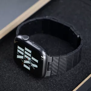 Carbon Fiber Strap For Apple Watch ultra Magnetic Band 49mm Series 10 9 8 7 6 5 - Picture 1 of 12