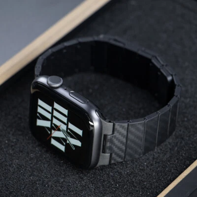 Luxury Carbon Fiber Strap Magnetic Band For Apple Watch ultra2 49mm 10 9 8 7 6 5 - Image 1 of 4