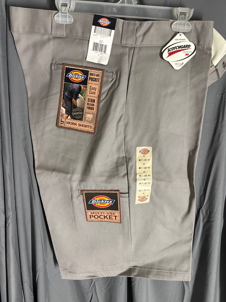 Мужские светло-серые свободные рабочие шорты Dickies с карманом для сотового телефона премиум-класса 42 - Изображение 1 из 1