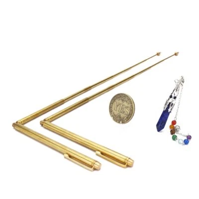 KCRYGOGO Mystic Energy Gift Box with Dowsing Brass Rod Set Include 2 Pcs Retractable D...