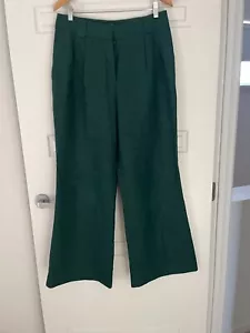 Witchery Linen Wide Leg Pants in Forest Green - Size 12 - 5+ items free AU post - Picture 1 of 13