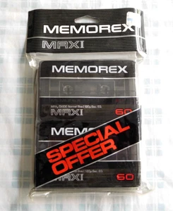 New/Sealed 2 Pack Memorex MRXI 60 Cassette Tape - Picture 1 of 2