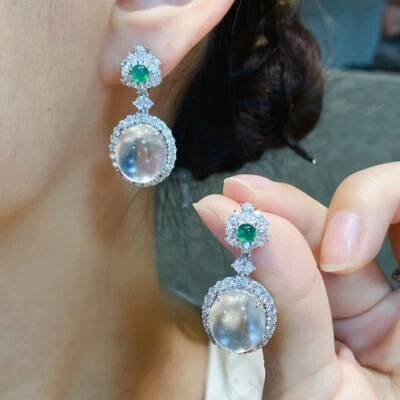 Nuevo Pendiente de Plata Colgante Mujer Dije Piedras Preciosas Corte Hemisferio Ágata Gris Natural Foto 1 de 4