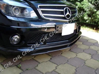 Labio de parachoques delantero de fibra de carbono estilo CS solo para Mercedes-Benz C63AMG 2008-2011 Foto 1 de 2